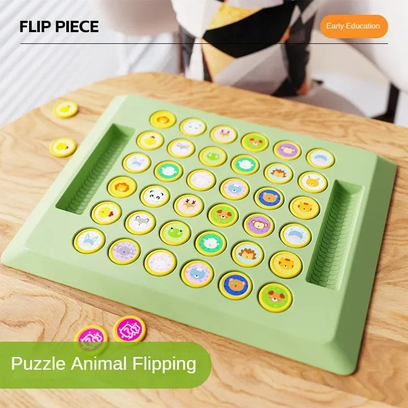2024 New Two-player Animal Flip Chess Children's Pairs of Touch Shen Ji Miaoji Parent-child Interactive Puzzle Reasoning Game