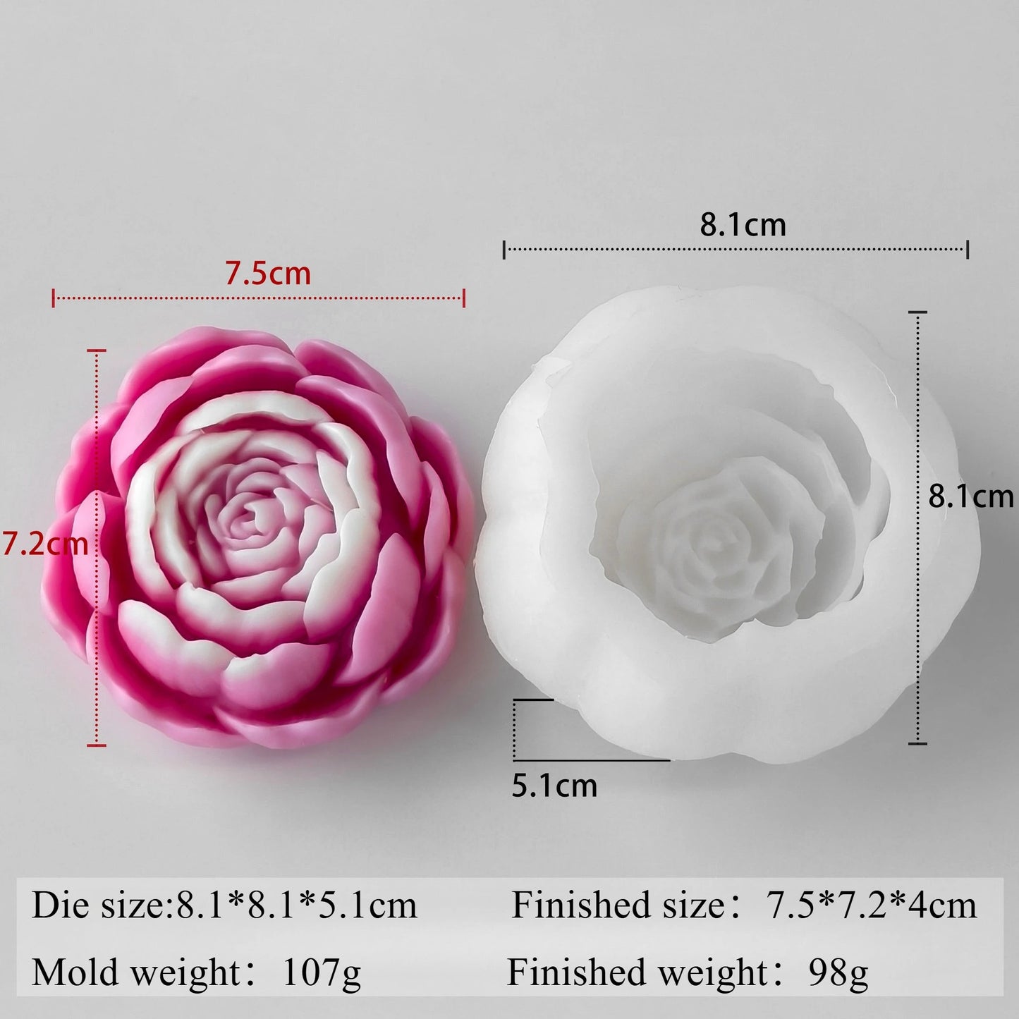 3D Lotus candle silicone mold Lotus seed flower candle mold Peony flower rose candle silicone mould Resin mold cake molds