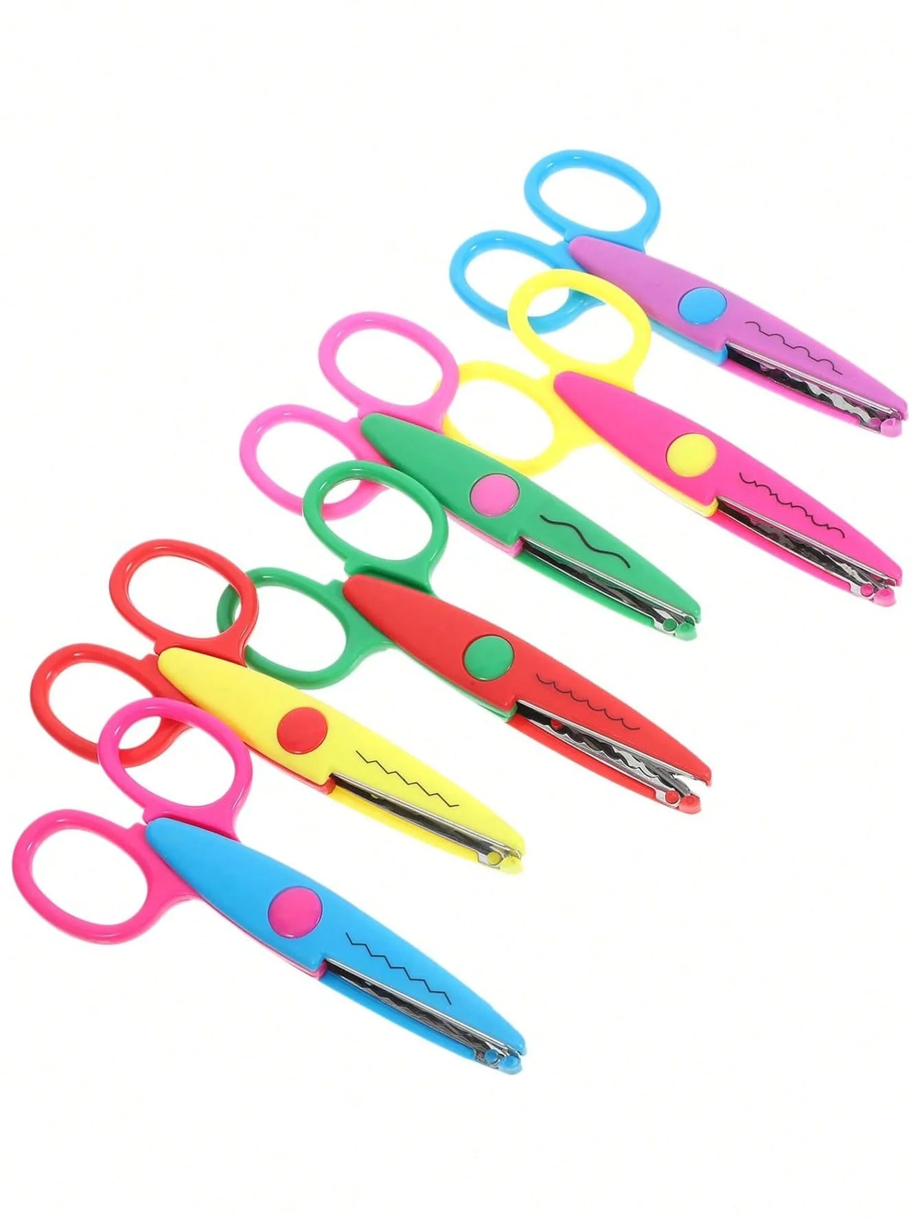 6pcs/Set Scissors Wavy Pattern Paper Cutter DIY Handmade Tools Paper Craft Kawaii Card Photo Scissors Kids Gifts Office Supplies