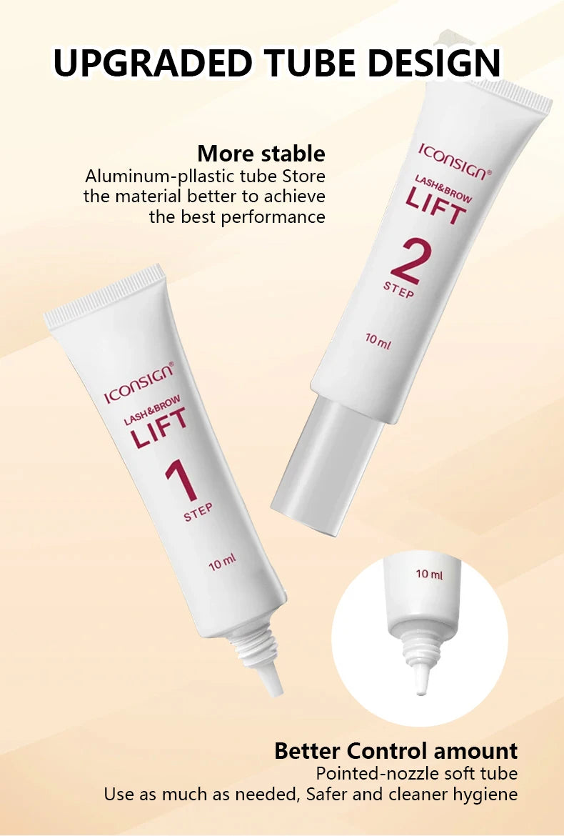 0.34 oz Keratin Eyelash and Eyebrow Lift Set - Durable, Gentle, and Odorless Formula, Get Salon Quality Eyelashes and Eyebrows