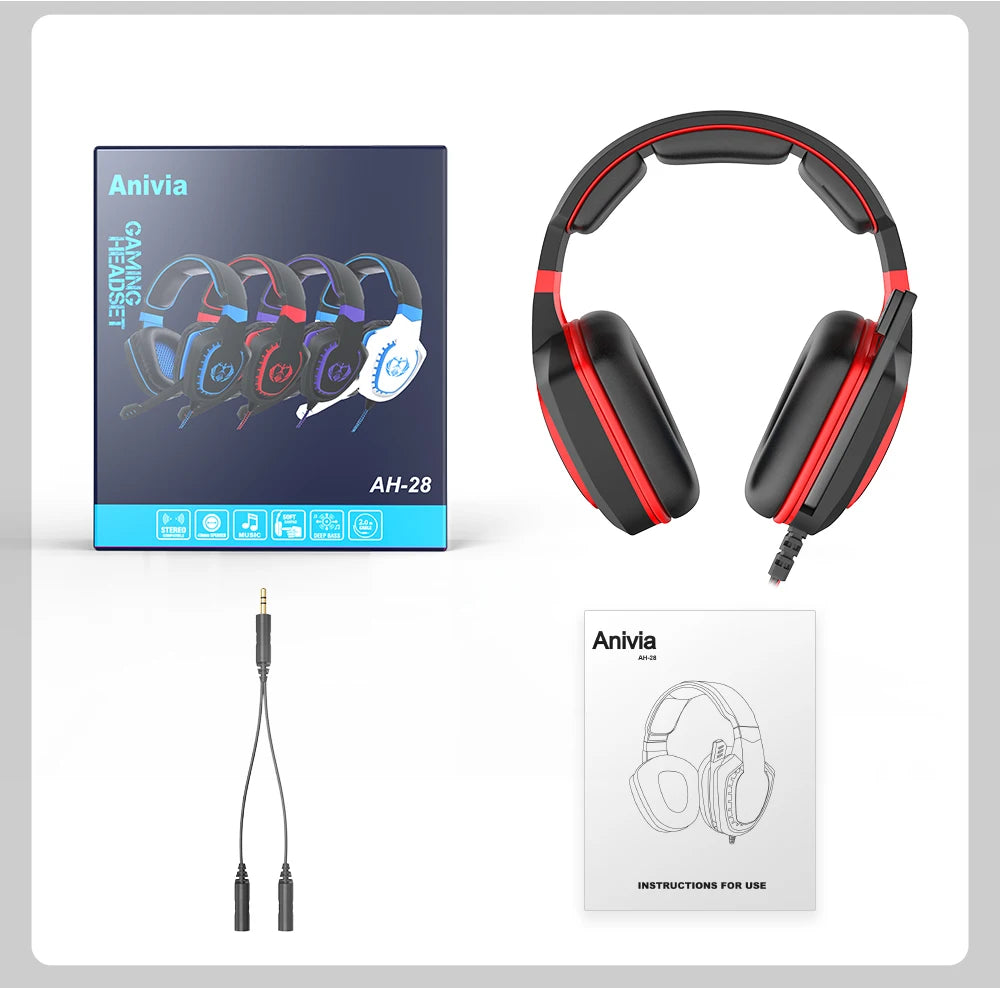 Headphones wired Gaming Headset Noise Isolating Overear Headphone with Mic.Volume Control Bass Surround for PC PS4 PS5 XBOX