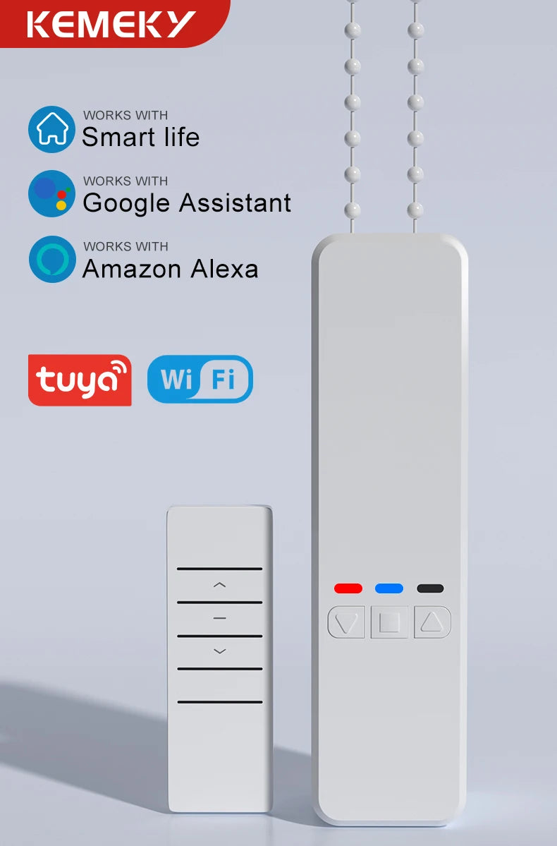KEMEK Tuya Smart Wifi Blinds Motor Automatic Electric Roller Shade Controller App Control Works with Alexa Google Assistant