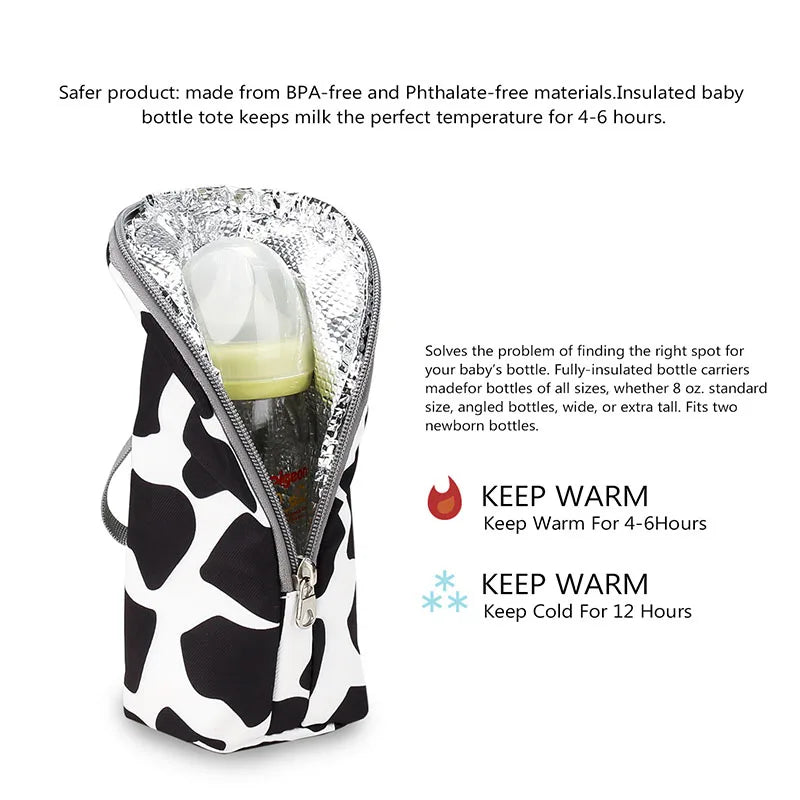 Baby Bottle Bag Bottle Warmer Baby Feeding Aluminum Mold Insulation Outing Stroller Hanging Bag For Storage Cups Drinks