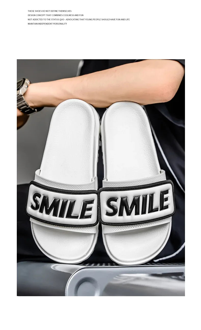 Men's Casual Slip-On Shoes Thick Bottom Air-Cushioned Slippers Magic Tape Simple High-End Summer Sandals EVA Material