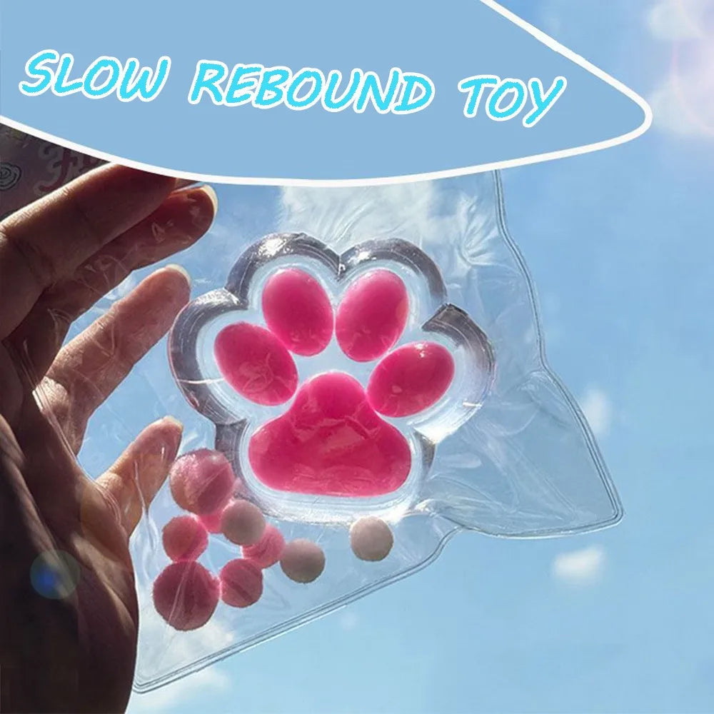 Squeeze Cat Paw Toys Pinching Cat Paw Decompressing Toy Soft Sticky Stress Relief Relax Toys