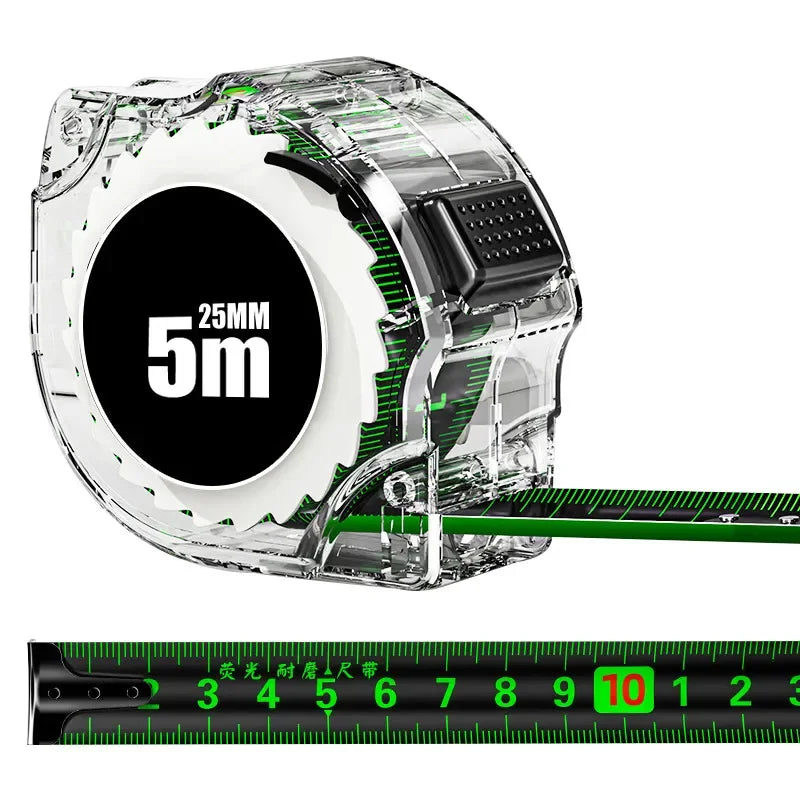 5M/7.5M/10M Black Fluorescent Tape Measure High Precision Thickened Tape Measure Wear-resistant and Drop-proof Tape Measure