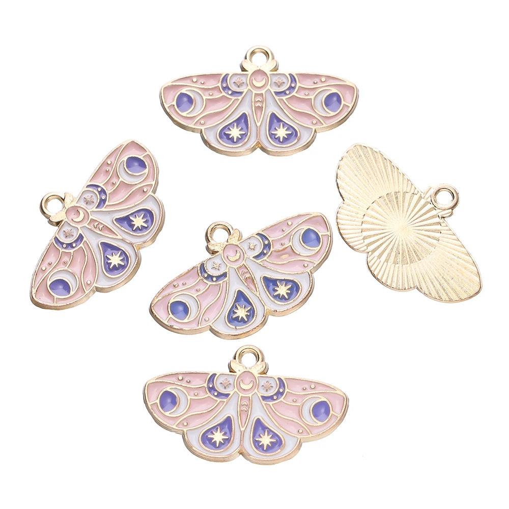 10Pcs/lot 10 Styles Alloy Metal Drop Oil Butterfly Charms Animal Pendant For DIY Bracelet Necklace Jewelry Making Accessories