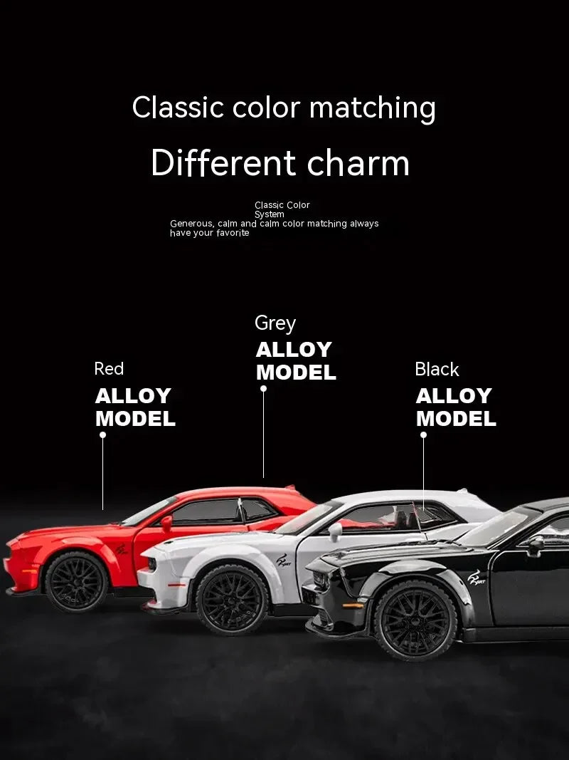 1：32Die-cast Metal Dodge Challenger Toy Car Simulation Model Can Light Up Can Drive Boring Boy's Gift Christmas Gift