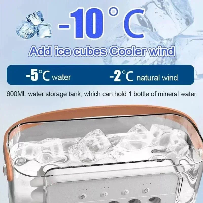 Portable Air Conditioner Fan Mini Evaporative Air Cooler with 7 Colors LED Light 1/2/3 H Timer 3 Wind Speeds and 3 Spray Modes