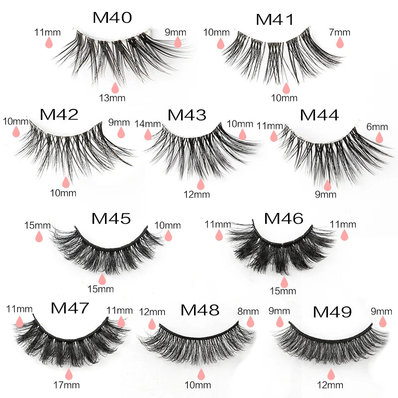 3/5 Pairs Cat Eye False Lashes Natural Short Fluffy Eyelashes Wispy Half False Eyelashes Eye End Extension Faux Mink Makeup
