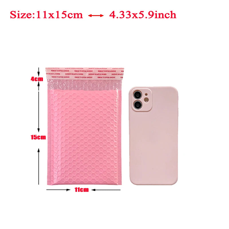 20Pcs Pink Poly Bubble Mailers Padded Envelopes Self Seal Padded Envelopes Gift Bags Black Packaging Envelope Bags For Book