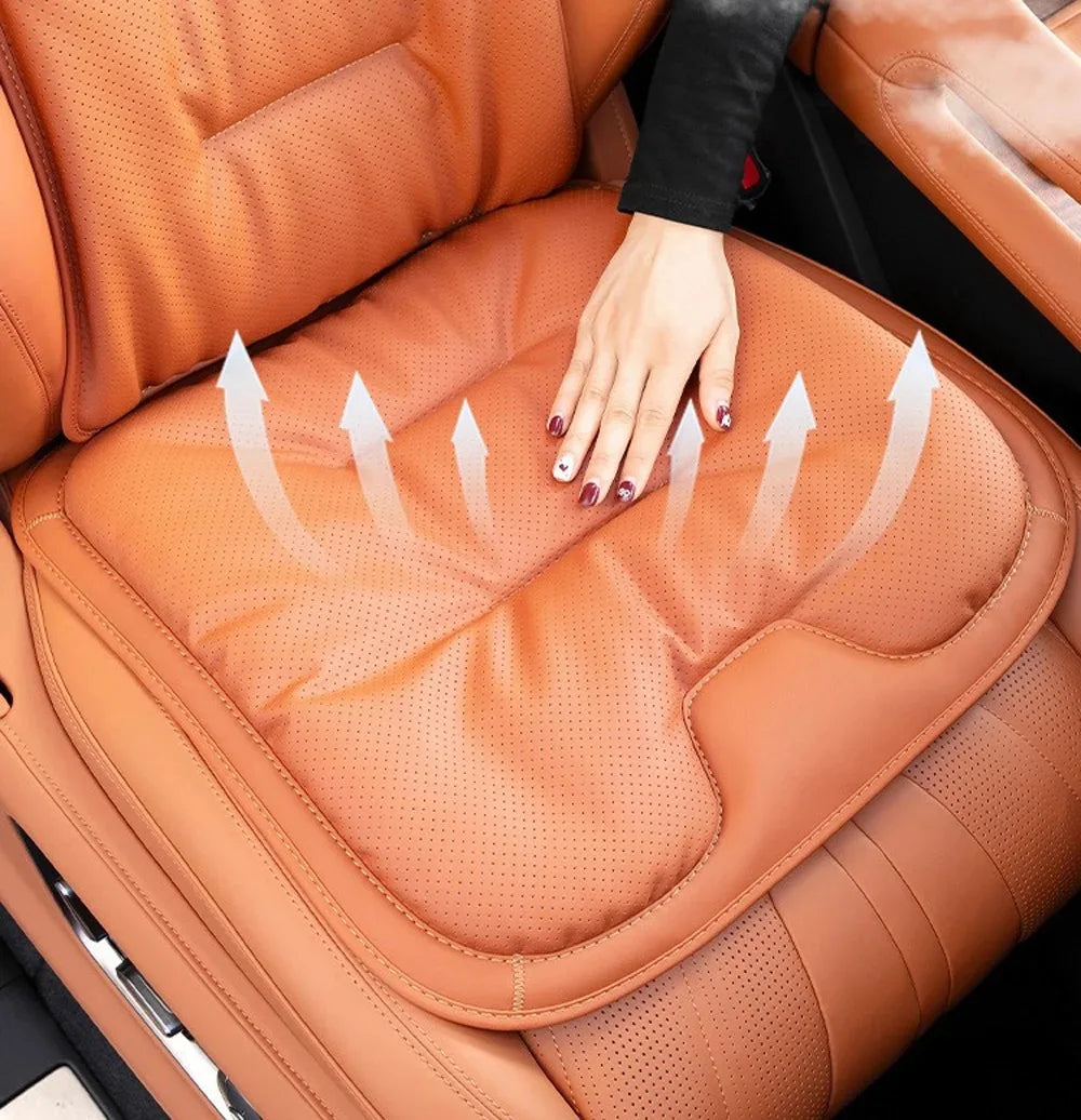 Car Seat Cushion Premium Comfortable Leather Car Seat Cushion Thickened Non-slip Single Piece Front and Rear Seat Cushion