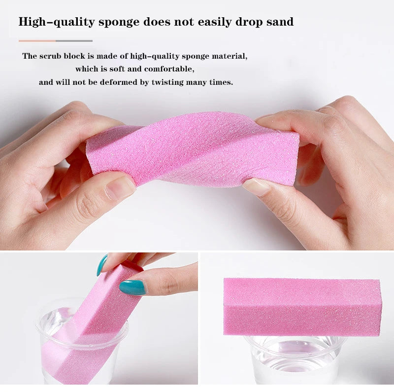 Pink Buffing Sanding Files Block Pedicure Manicure Care Sponge Nail Art Buffer Grindig Polishing No Hurt Nail Art Tools