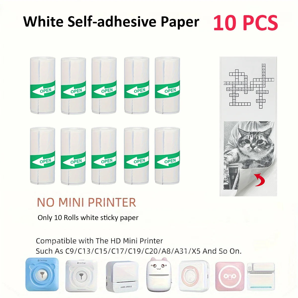 Mini Printer Paper Thermal Sticker Paper Self-adhesive Printer Paper Photo Printer Labels For T/M02 Photos thermal printer paper