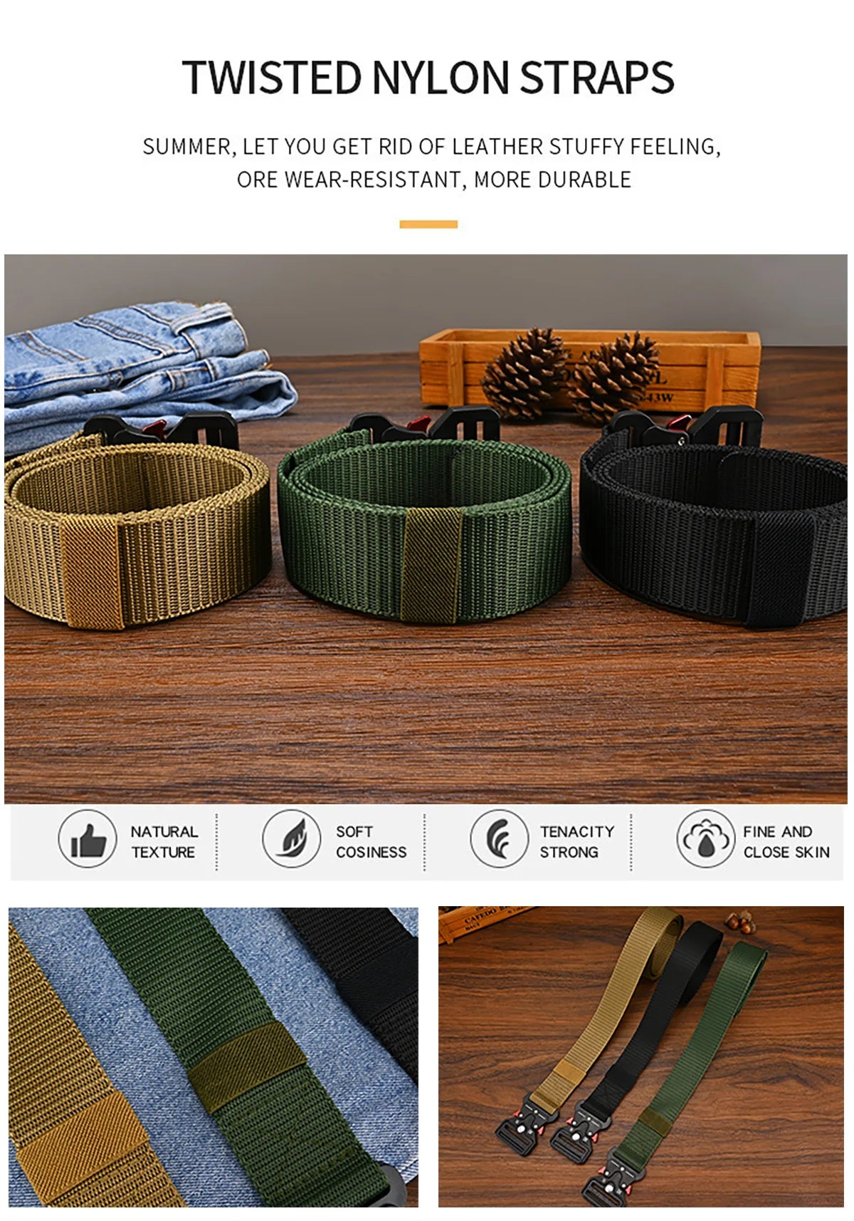 Men's Belt Outdoor Hunting Tactical Mens Belt Multifunctional Combat Survival High Quality Canvas Nylon Mens Belt Sport Belt
