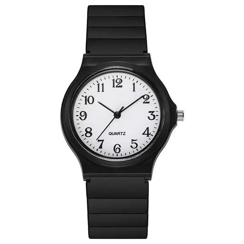 YIKAZE Exam Watch Silicone Strap Simple Women Watch Student Ladies Quartz Wristwatch Waterproof Round Small Dial for Women