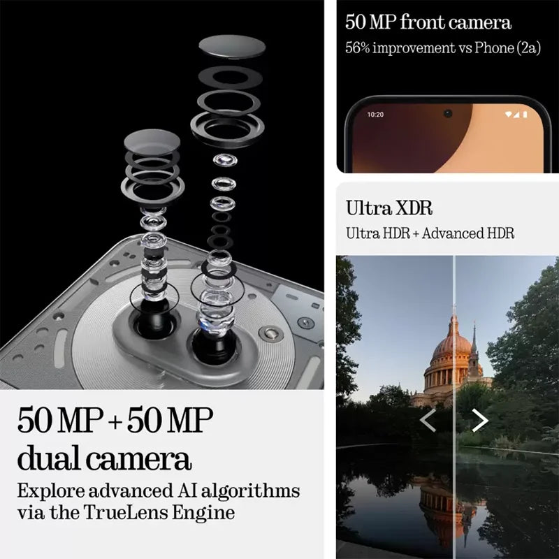 Global Version Nothing Phone(2a) Plus  6.7” AMOLED display 120Hz MTk Dimensity 7350 Pro Dual 50MP Camera Battery 5,000 mAh 45W P