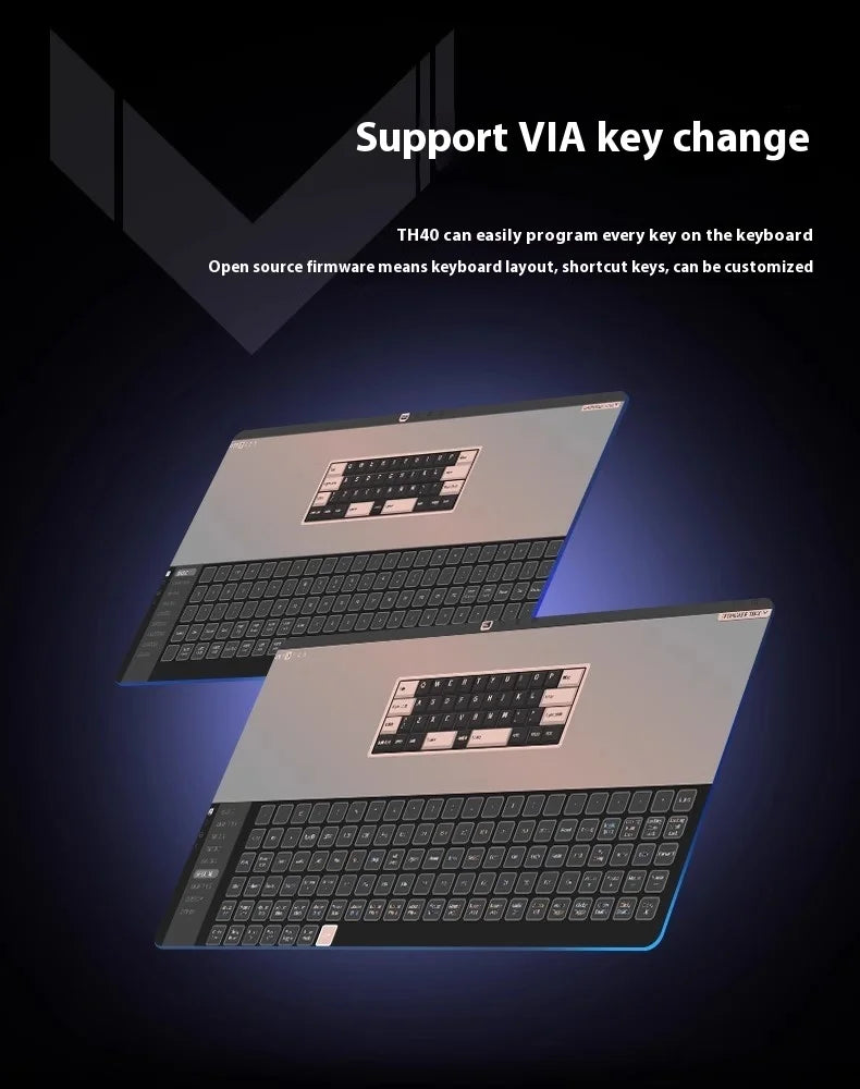 Epomaker Th40 Via Ultra-Compact 40% Layout Hot-Swappable Gasket-Mounted Wired/Bluetooth/2.4g Wireless Mechanical Keyboard