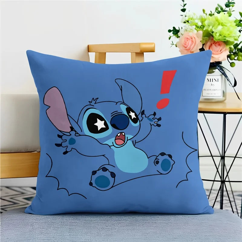 Stitch pillowcase cute cartoon anime peripheralsBedroom Sofa Decorative Cushion Cover With Zipper Soft Cushion Cover