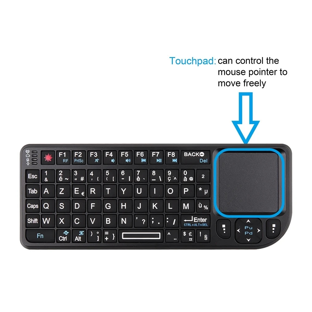 Backlit Mini Wireless Keyboard French Azerty Spanish In Russian Language With Touchpad N Air Mouse For PC Smart TV Box RGB Kit