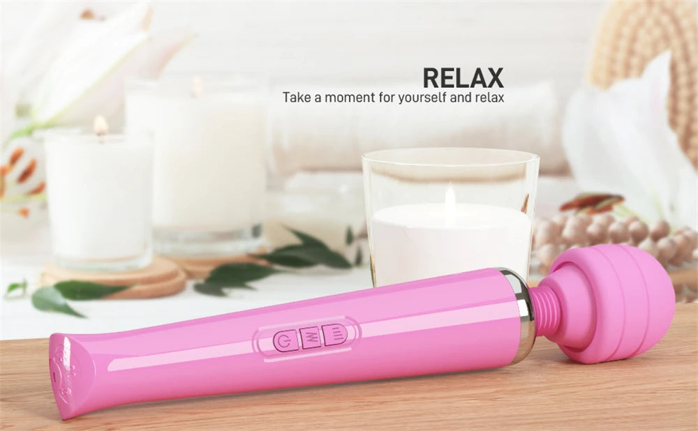 Powerful Magic Wand Vibrator for Women Big AV Body Massager G Spot Clitoris Stimulator USB Charging Adult Sex Toys for Woman
