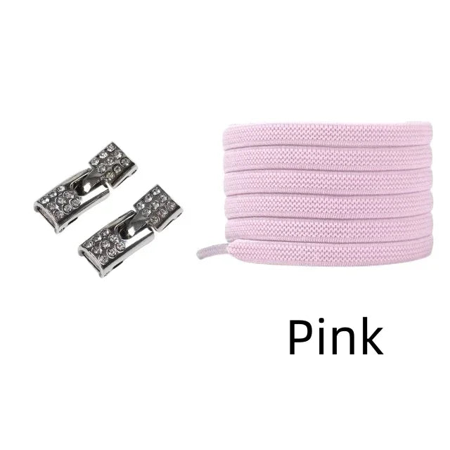 Elastic Laces Sneakers Diamond Cross Locks Shoelaces Without ties Kids Adult 8MM Width No Tie Shoe laces Rubber Bands Shoelace