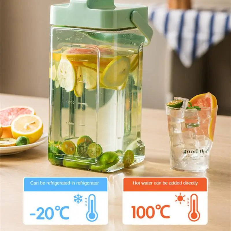 2-3.5L Cold Water Kettle In Fridge Cold Bubble Bottle Kettle Fruit Tea Bucket Large Capacity Beverage Bucket Summer Cold Drinks