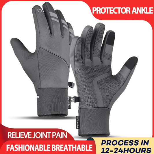Cycling Gloves Men Winter Touch Screen Waterproof Windproof Bicycle Sports Mitten Warm Fleece Bike Motorcycle Ski Riding Gloves