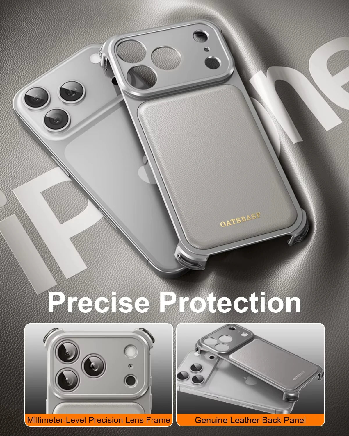 Luxury Bounce Magnetic Leather Mobile Phone Case For IPhone 17 16 Pro Max Frameless Aluminum Metal Bumper Shockproof Back Cover