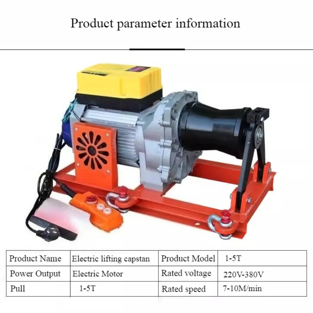 Small electric cable traction machine winch 220V/380V