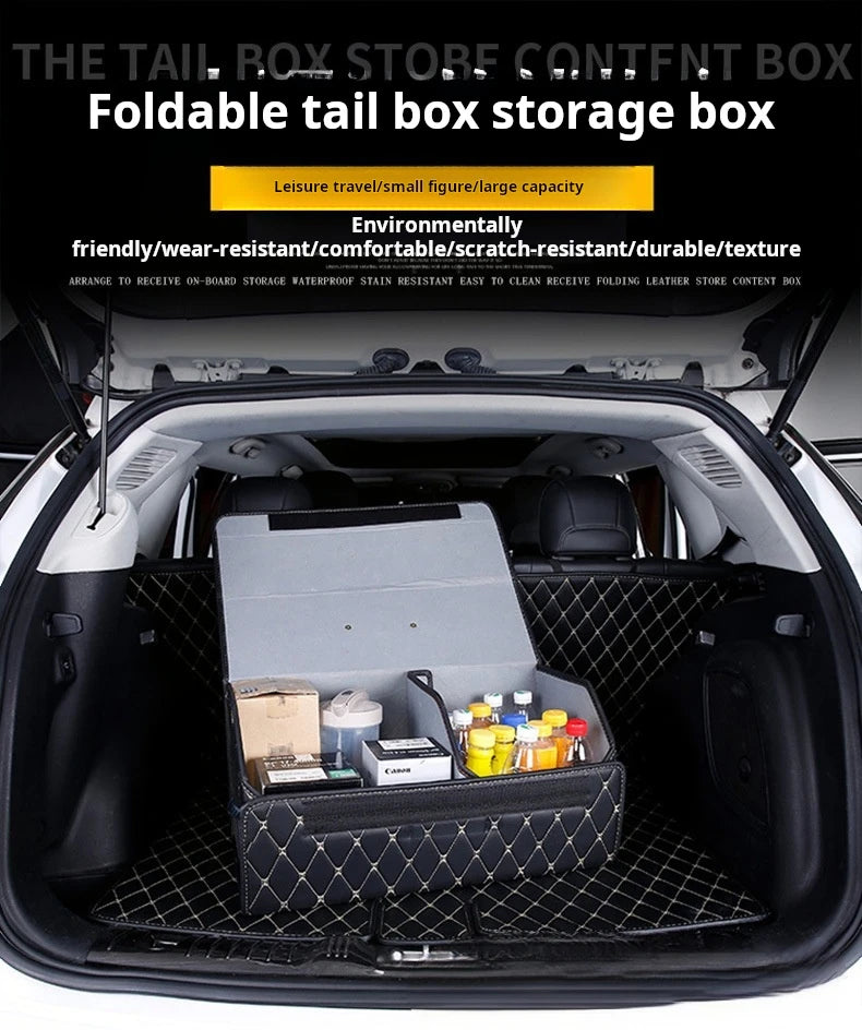 Car Trunk Storage Car Trunk Storage Box Leather Folding And Organizing Box Supplies And Gifts
