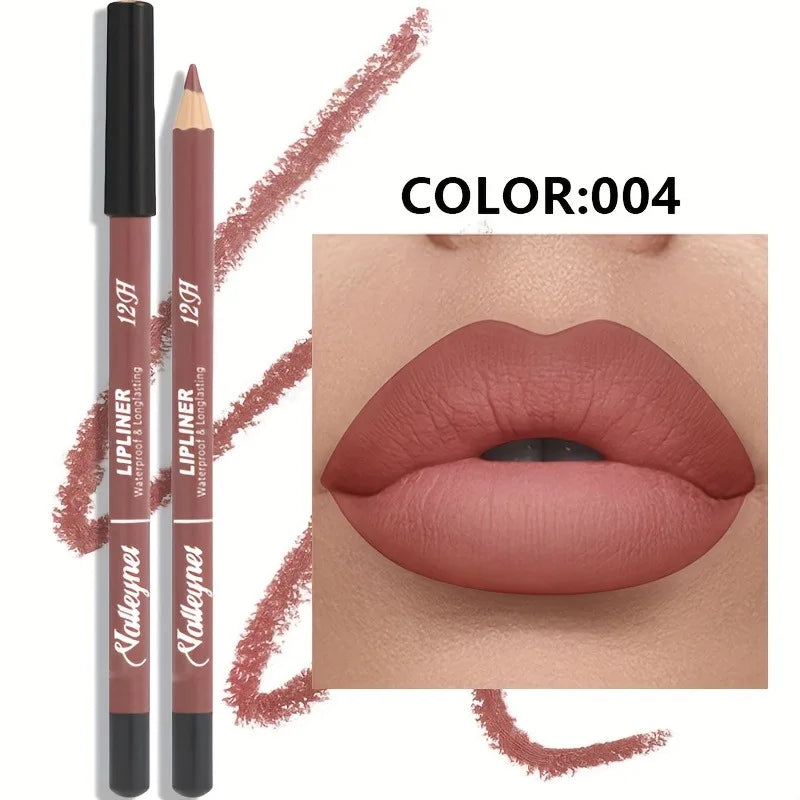 6 Color Velvet Matte Lip Liner Set - Long-Lasting Versatile Shades Longlasting Lip Makeup Berry, Brown, Pink Lip Pencil