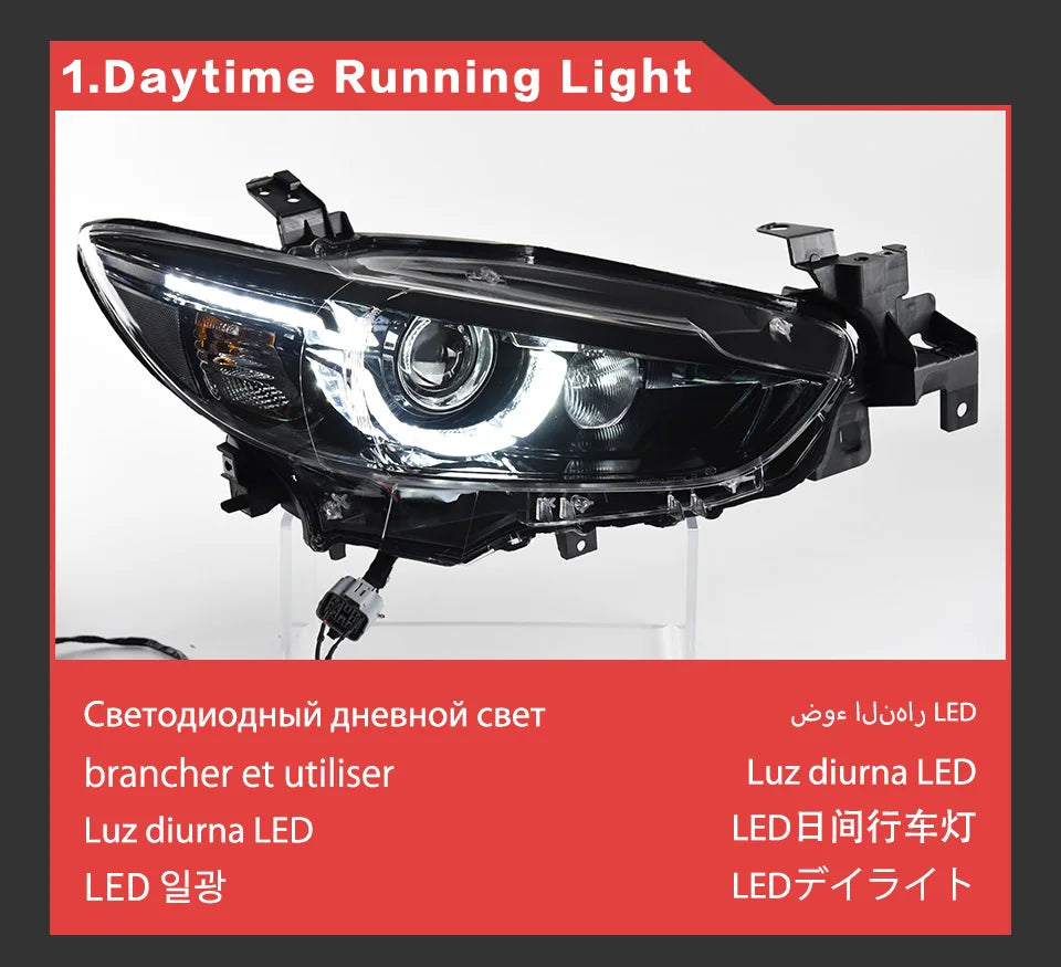 Auto Parts For Mazda 6 Atenza Headlights 2013-2016 latest Styling LED Daytime Lights Dual Projector Car Accesorios Modified