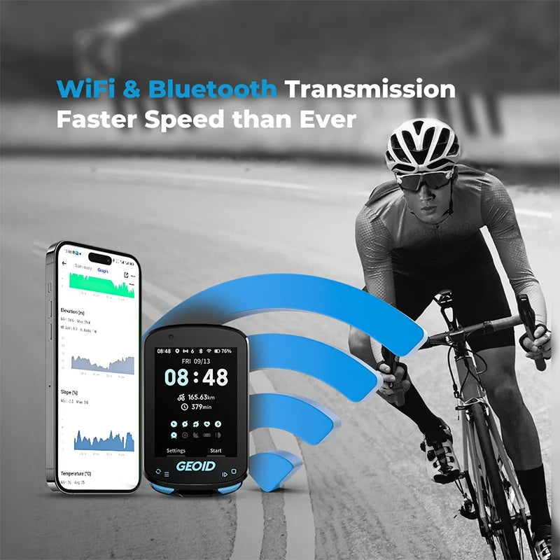GEOID CC600 Smart Colorful Bike Computer Waterproof Wireless GPS Speedometer Support Automatically WIFI ANT+ Cycling Odometer
