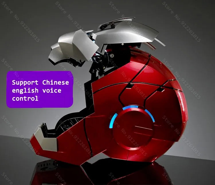 Iron Man Mk5 Helmet 1:1 Scale Electric Voice Activated Wearable Mask With Automatic Opening Closing Adult Toy Gift Collectible