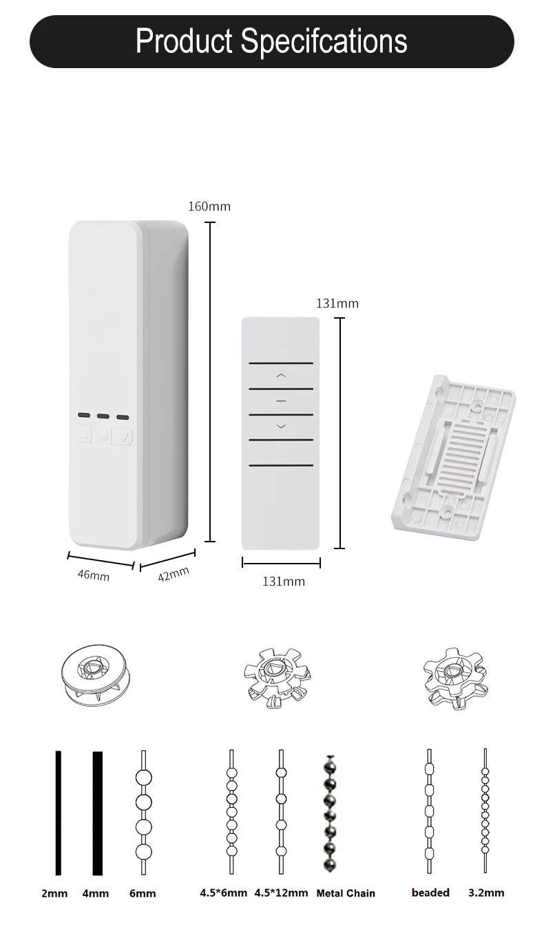 KEMEK Tuya Smart Wifi Blinds Motor Automatic Electric Roller Shade Controller App Control Works with Alexa Google Assistant