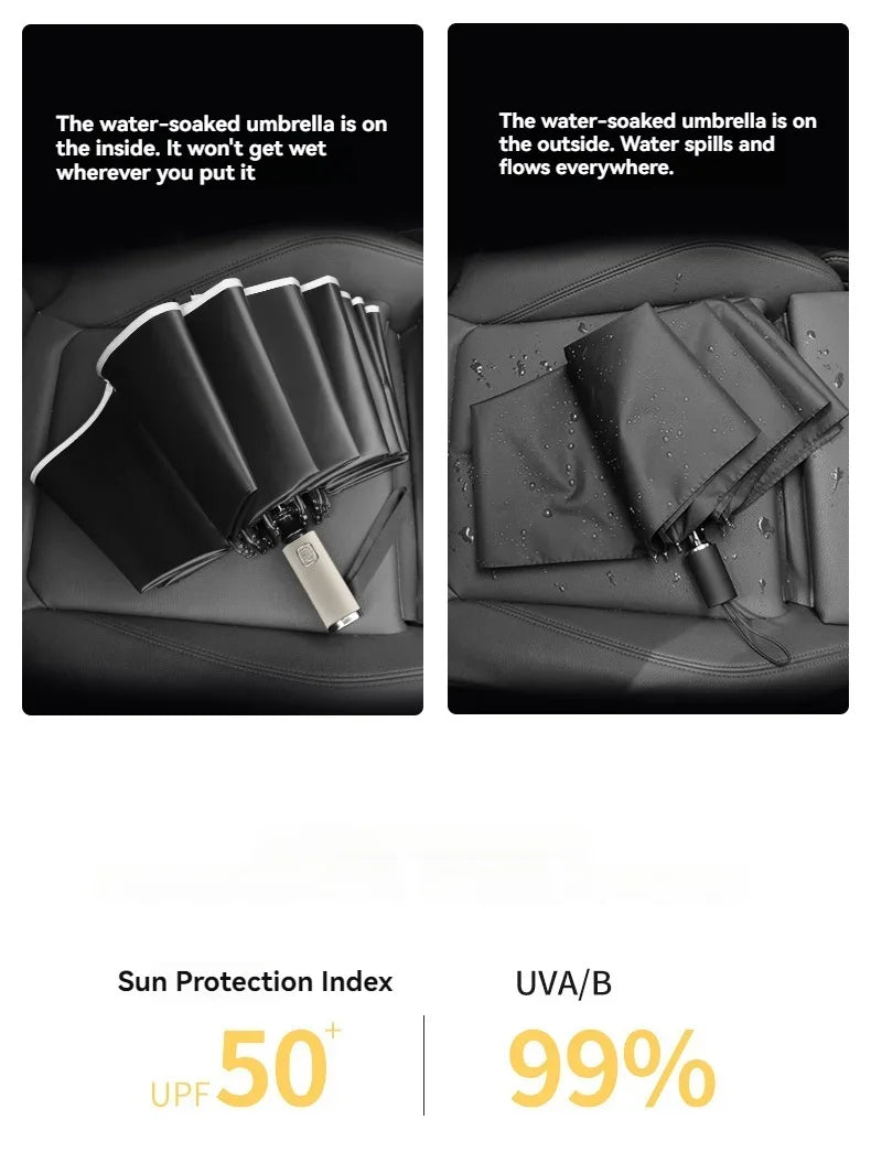 2025 NEW Fully automatic reverse umbrella large men's umbrella folding umbrella women's high-end sun protection umbrella