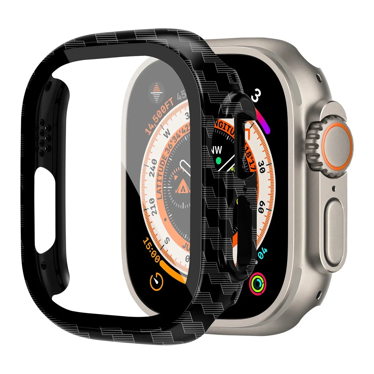 Cover For Apple Watch Ultra 2 3 Case 49mm Accessories PC Shockproof Bumper+Tempered Glass Screen Protector iwatch Series Ultra3