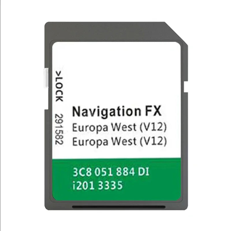 for VW Golf 6 (5K) (2008 -2014) FX V12 RNS 310 WEST Europe Cover Norway Austria UK EN Sat Naving GPS SD Card