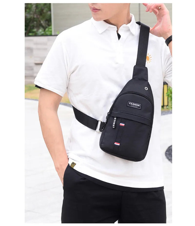 Chest Bag New Men Simple Nylon Fashion Waterproof One Shoulder Crossbody Bag