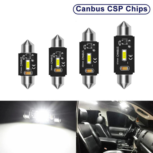 2pcs C5W C10W Festoon 31mm 36mm 39mm 41mm LED Bulbs Canbus Error Free Super Bright CSP Chips Car Dome License Plate Lamp