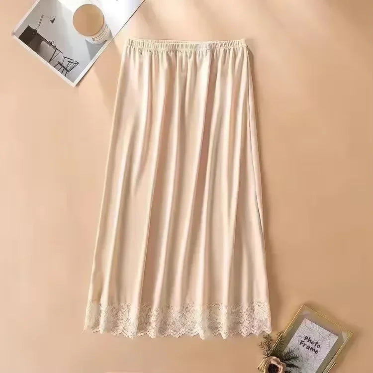 3 Lengths Basic Underskirt Modal Female Half Length Skirt Lace Slip Innerwear Short Skirt Women Half Slip Dress Petticoat