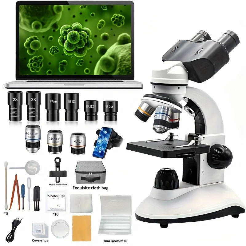 Optical Instrument Microscope 40X-2000X Magnification USB Camera for Laboratory School Home Education Adult Microscope
