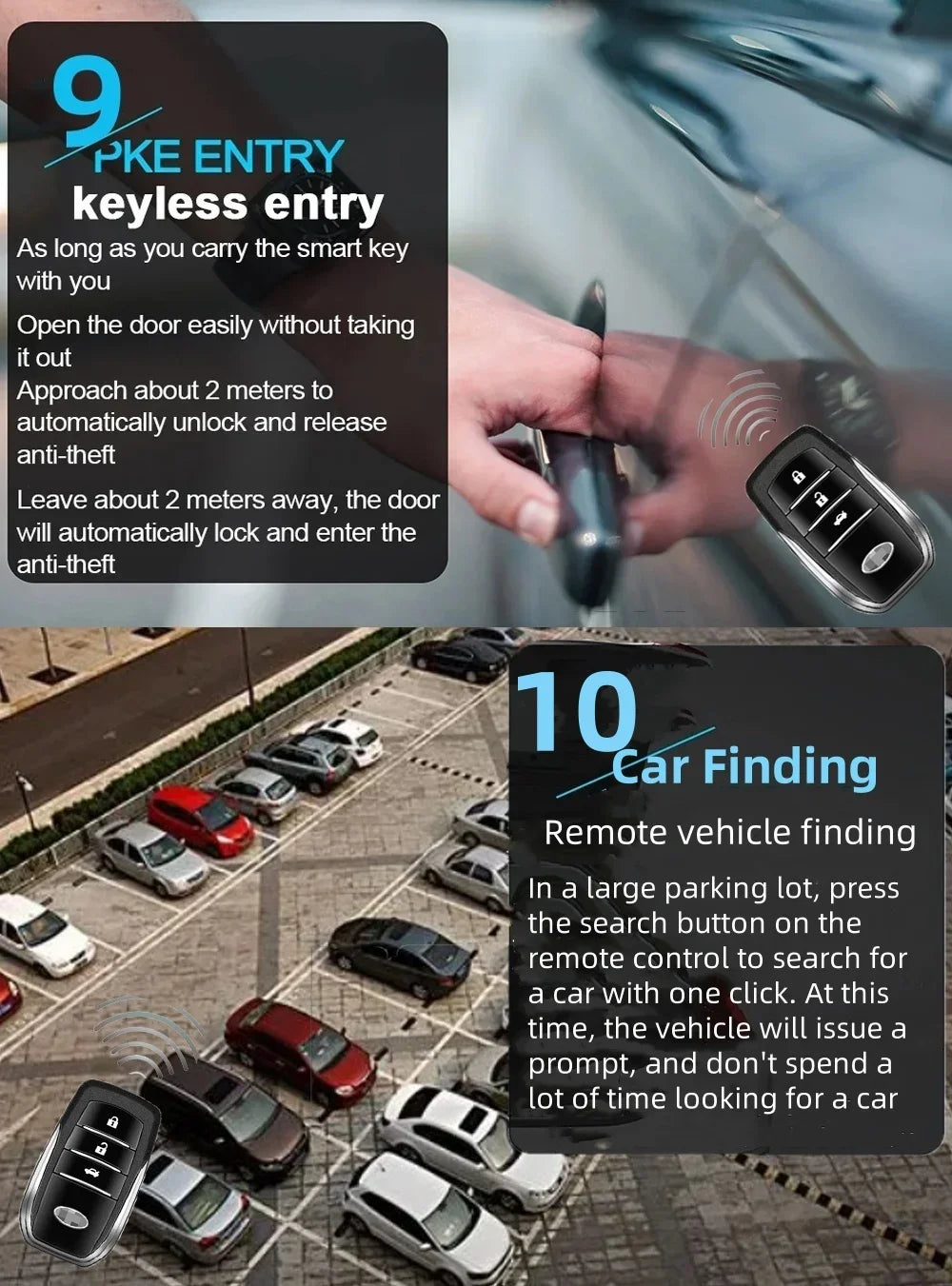 Car Keyless Start System One-touch Start/stop Cell Phone APP Bluetooth Control Keyless Entry Sensor Window Closing Output