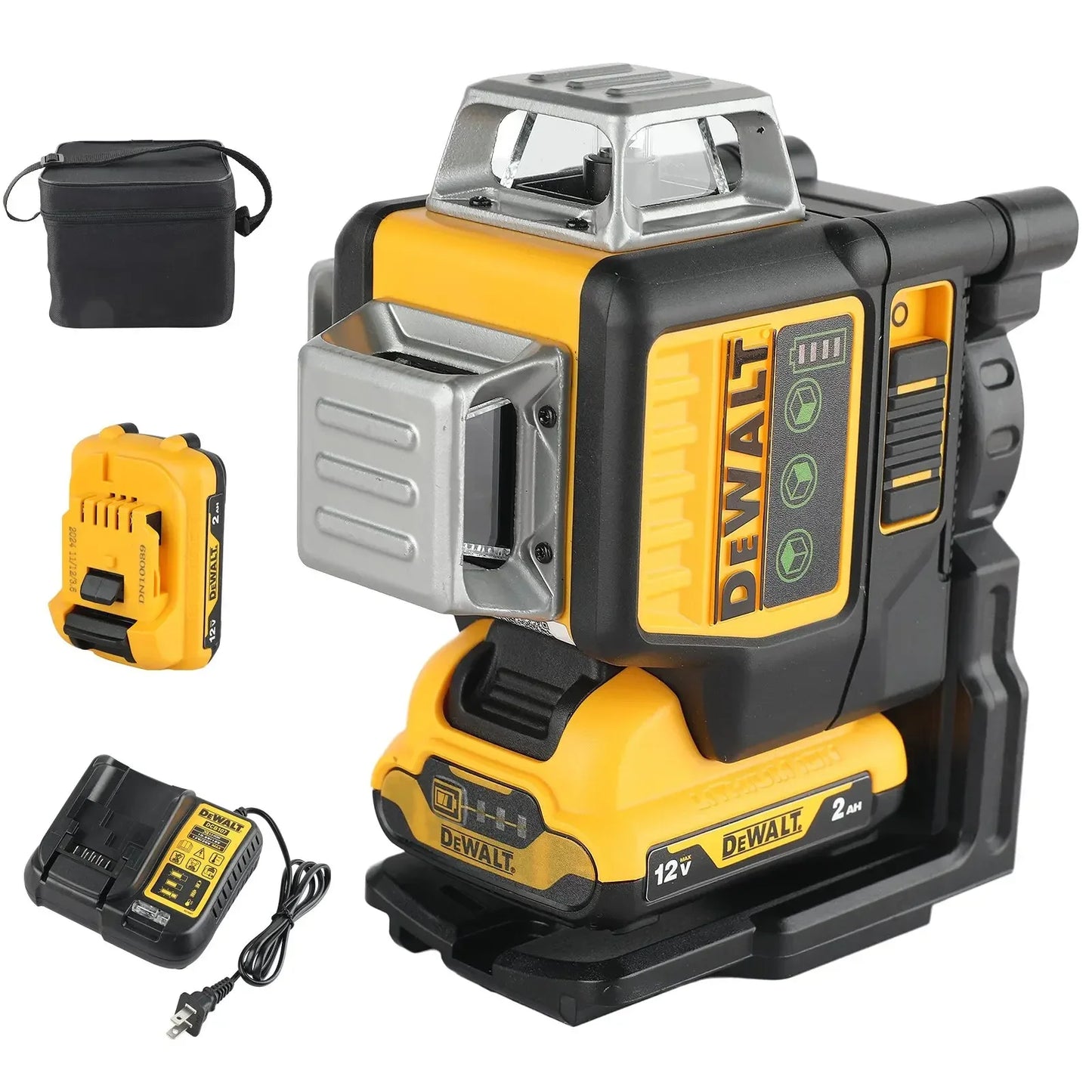 Dewalt DW089LG 3 Sides*360 Degree Vertical Lines Laser Level Meter Outdoor 12V Lithium Battery Horizontal Green Light Level