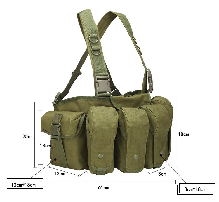 Tactical Vest MOLLE CS Training Equipment Hunting Chest Vest Security Quick Release AK Belly Pocket Vest Hunting Equipment