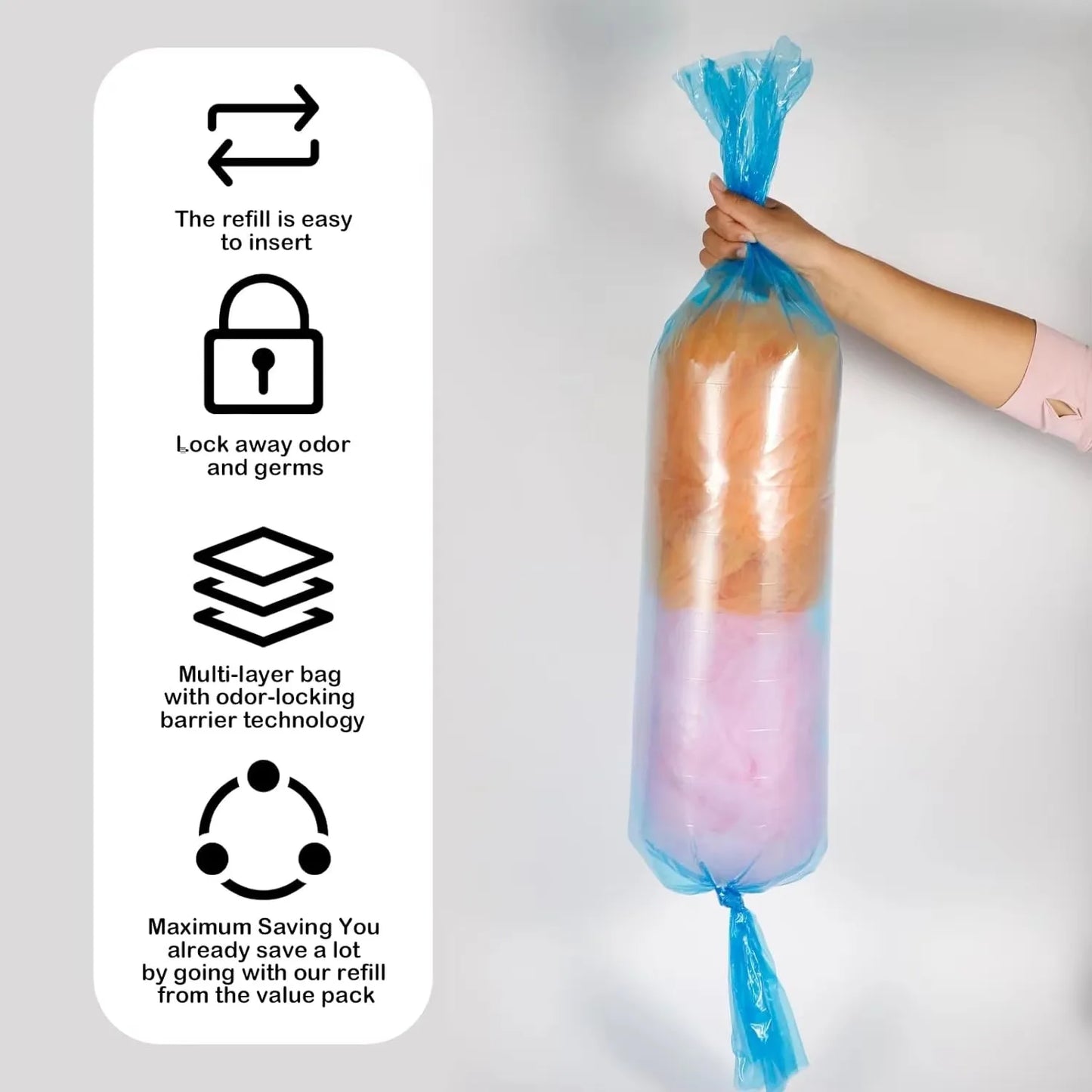 Diaper Pail Refills for Sangenic Tommee Tippee for Genie for Angelcare for Munchkin