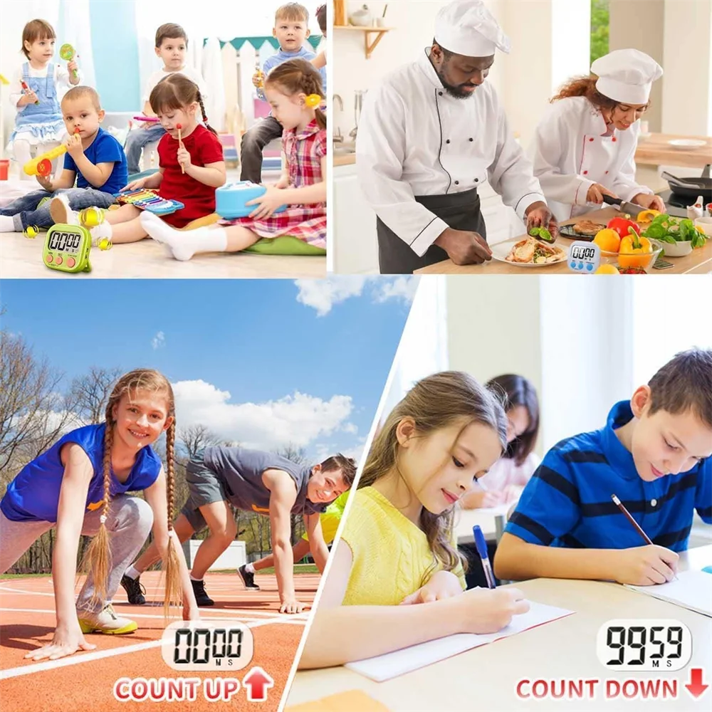 Multi-Function Electronic Timer, Big LCD Display The Loud/Silent Switch Countdown Timer, In Break Time, Cooking, Gym, Meeting