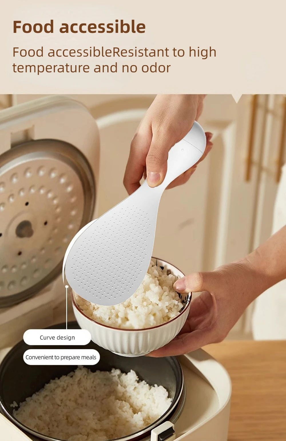 Food Grade Tumbler Rice Spoon Non Stick Standing Rice Spoon Scooper Spatula Multi-purpose Tableware Buffet Cooking Spoons Tools