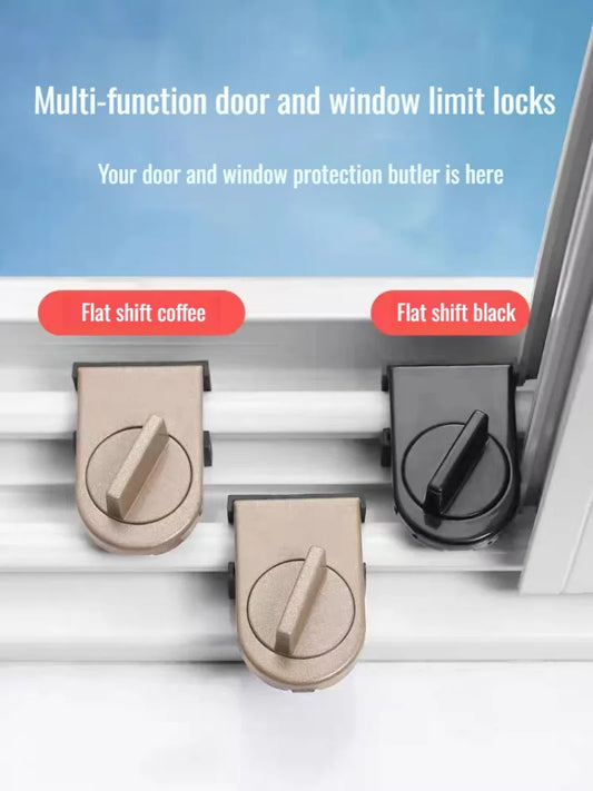 High-Rise Sliding Window Anti-Fall Lock, No-Drill Anti-Theft Safety Buckle, Adjustable Push-Pull Door Limiter, Durable Secure
